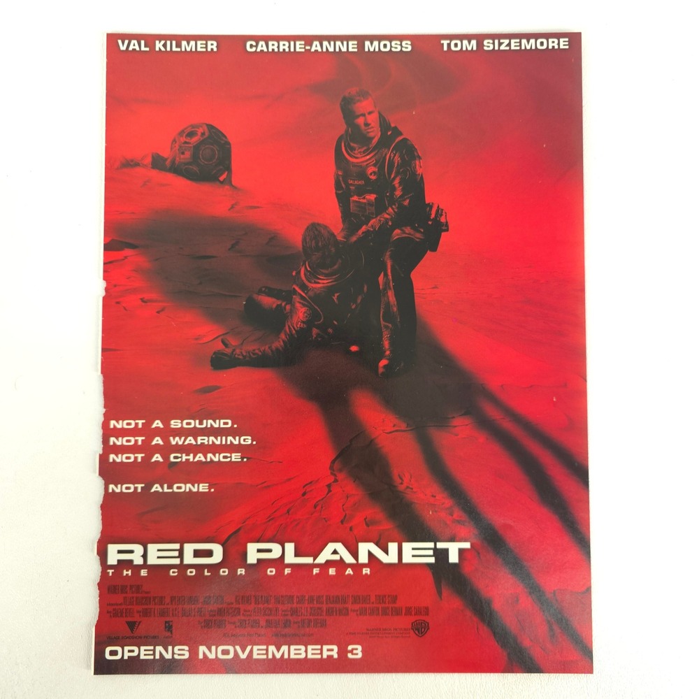 Red Planet 2001 Movie Print Ad Val Kilmer Theatre Room Wall Decor Y2K Vintage